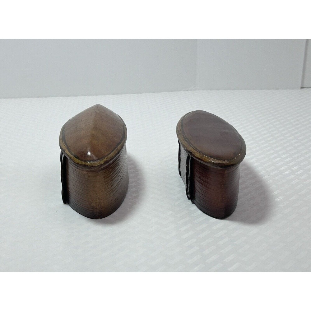 Thai‎ AKHA Hill Tribe Bamboo Mulberry Wood Oval Tobacco Box 2.5” - Picture 3 of 13